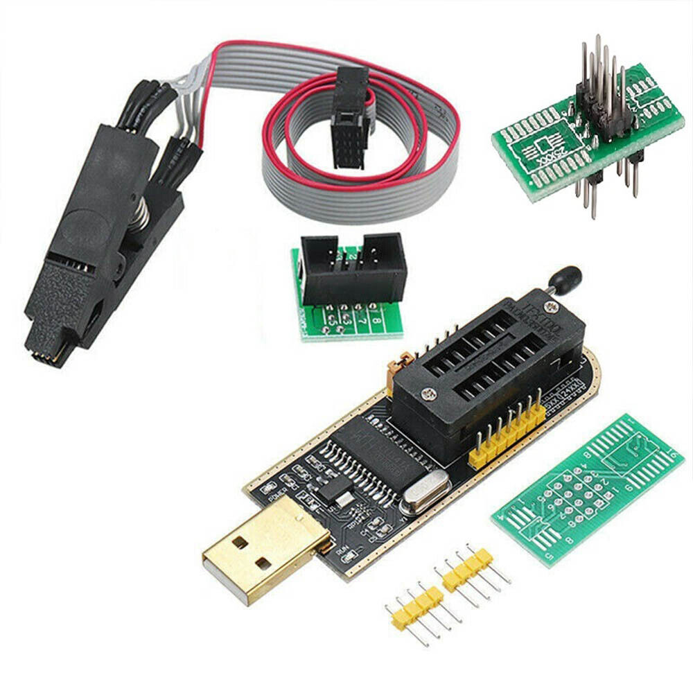 CH341A 24 25 Series EEPROM Flash BIOS USB Programmer Module + SOIC8 Test Clip US
