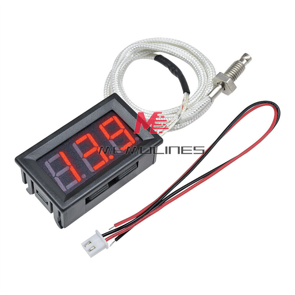 DC 12V Digital LED Display K-type Thermocouple Temperature Meter Thermometer USA