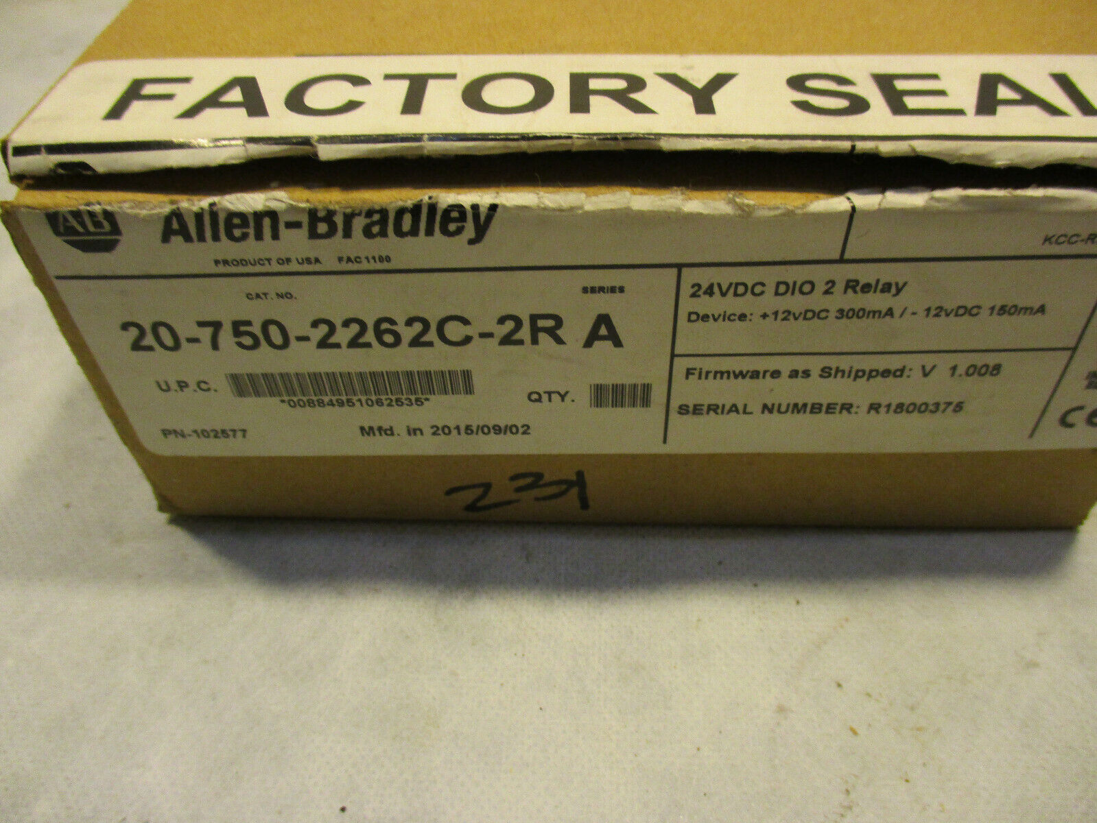 Allen Bradley 20-750-2262C-2RA Input/Output PLC Module