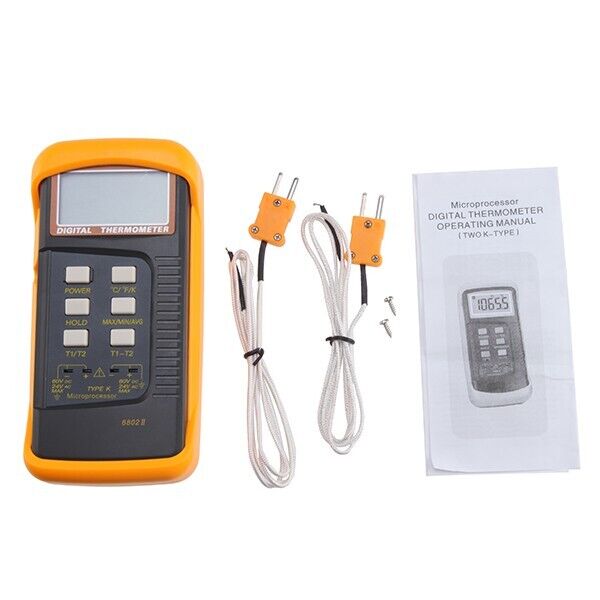 6802 II Dual Channel K Type Digital Thermocouple Thermometer Measurement Gauge