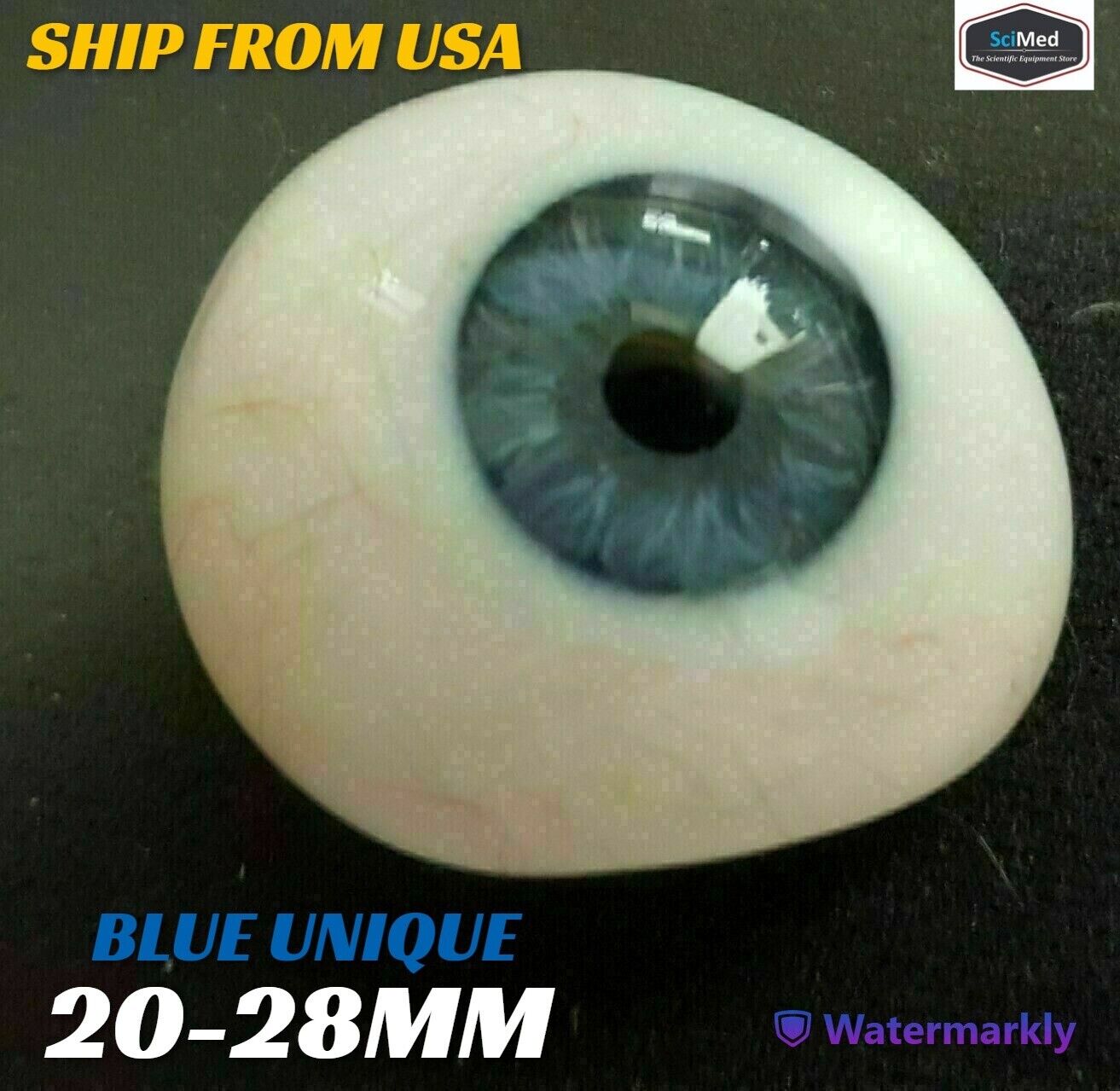 Vintage Human Prosthetic Eye ~ Antique Glass Artificial Blue Eye