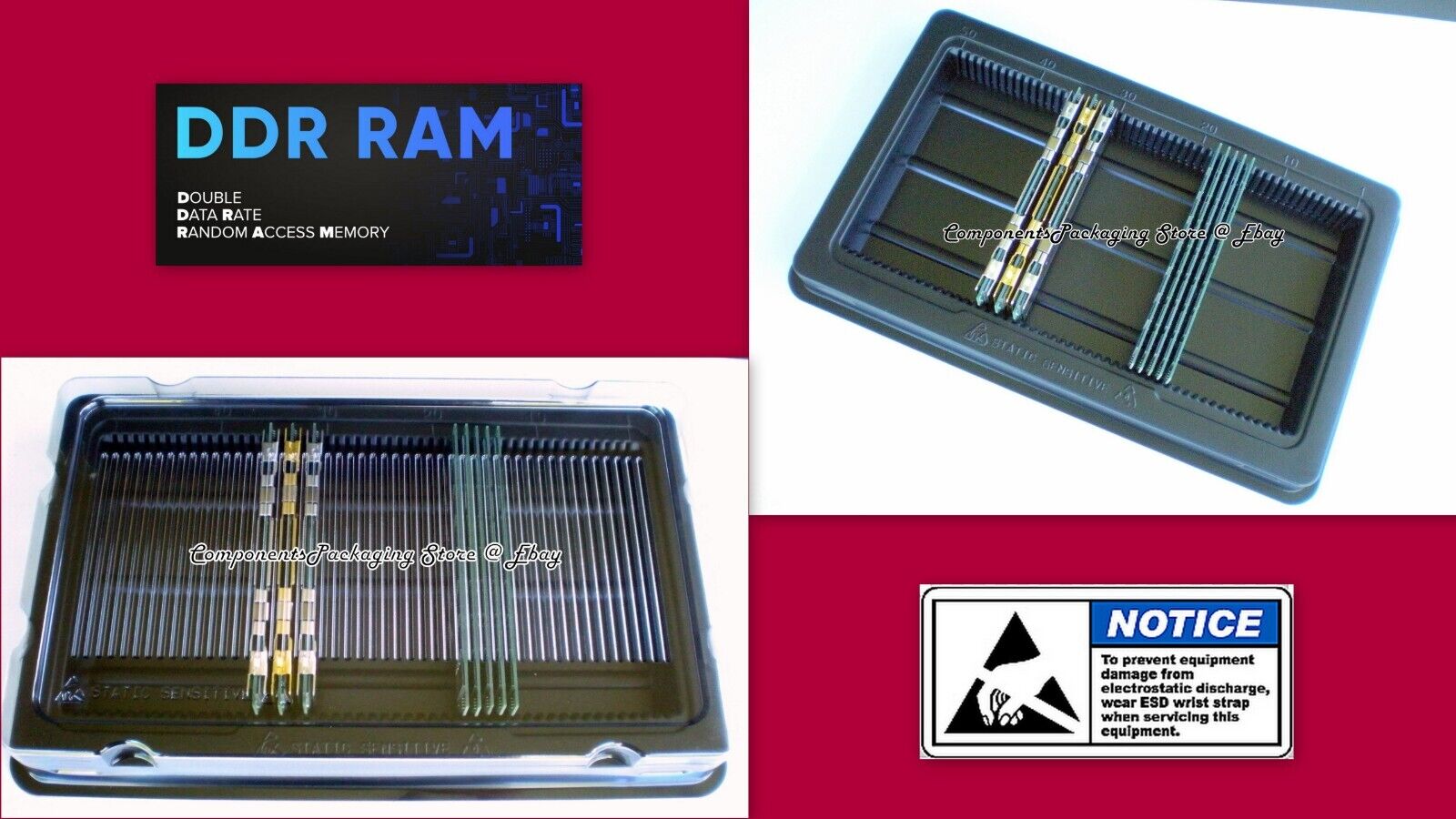 RAM Memory Packaging 50 Trays Fits up to 2500 DDR UDIMM FDIMM RDIMM  Anti Static