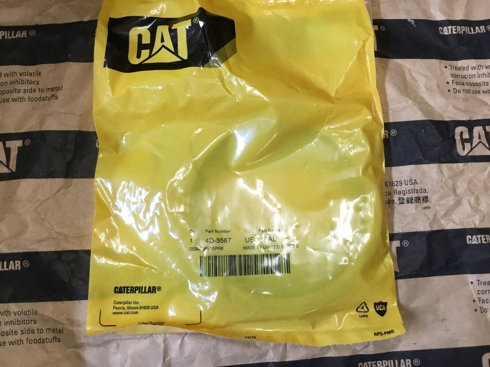 NEW OEM Caterpillar Seal 4D-3587   CAT 4D3587