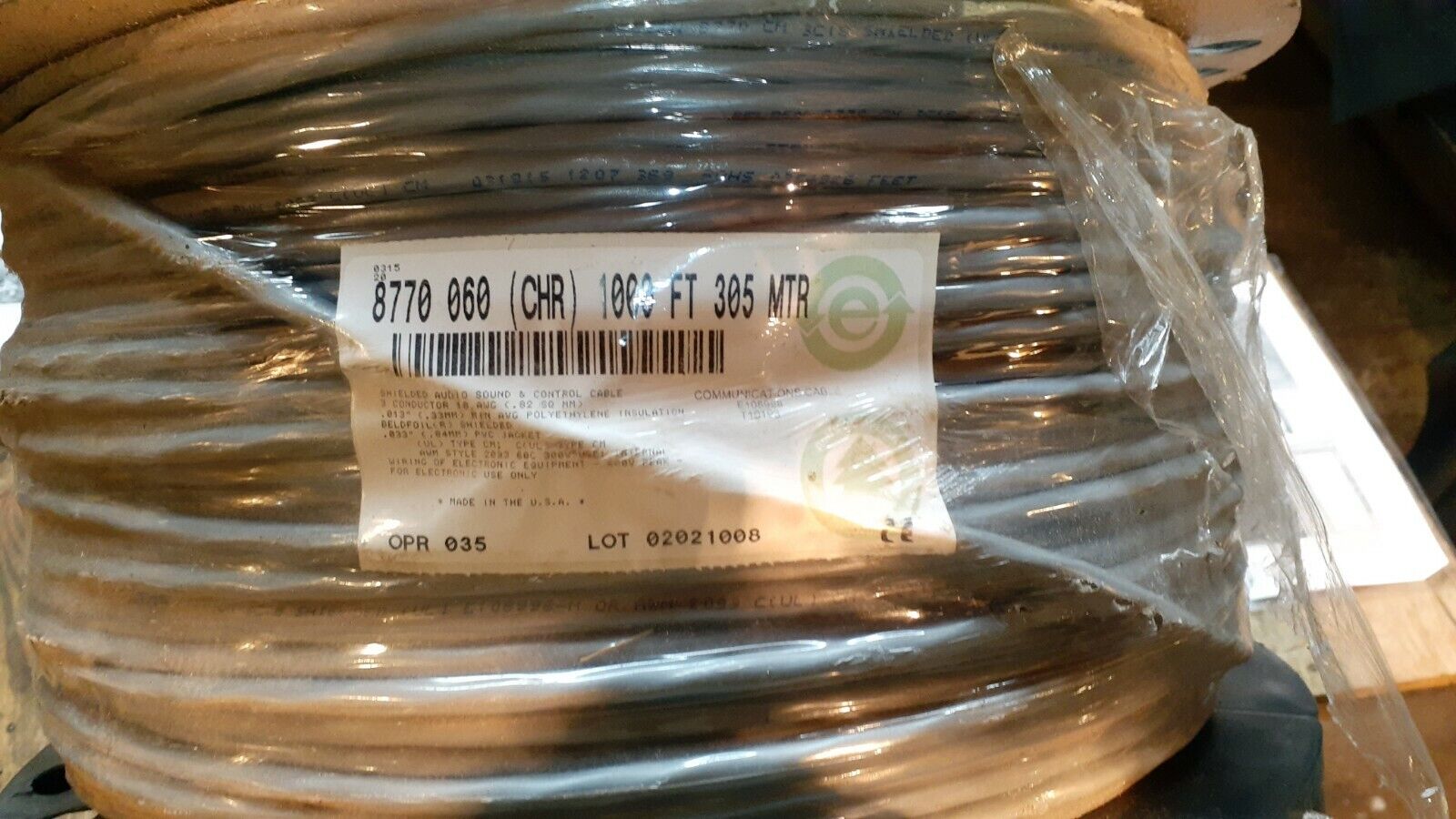 NEW Belden 8770 060Multi-Conductor 18 AWG Tinned Copper Cable 1000 FT 305 MTR