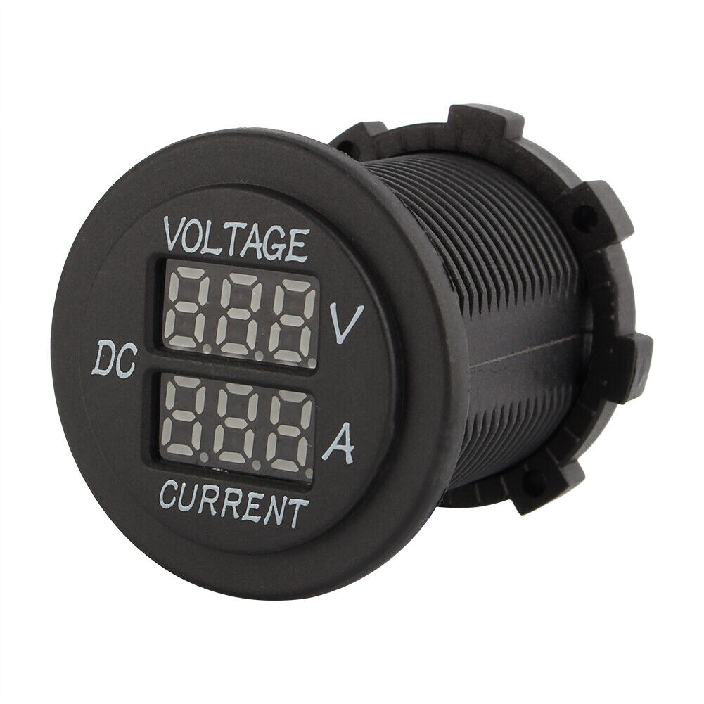 DC 12-24V 10-20A Dual LED Digital Voltmeter Ammeter Amp Volt Meter Guage Black