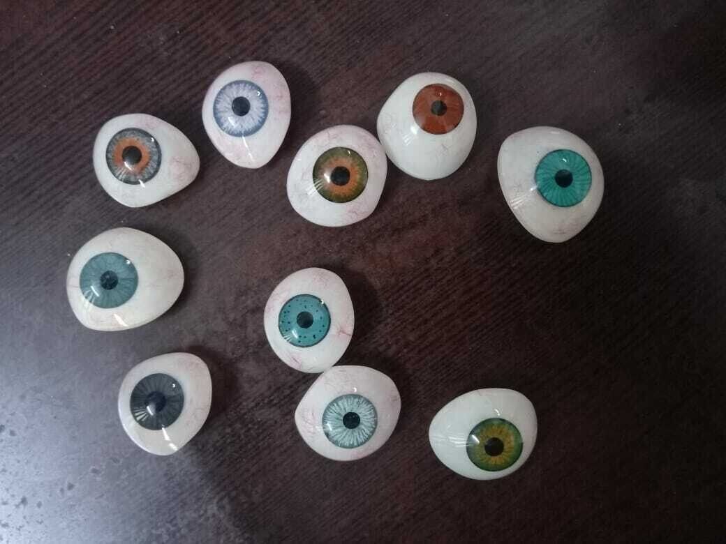 Vintage Human Prosthetic Eye ~ Antique Artificial Mix Eye Set Of 10 Pcs.
