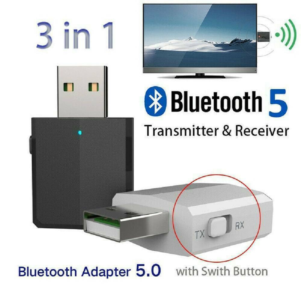 3 in 1 USB Bluetooth 5.0 Audio Transmitter/Receiver Adapter For TV PC CAR #37