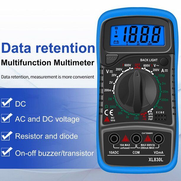 Digital Voltmeter Ammeter Ohmmeter Multimeter Volt AC DC Tester Meter US Seller