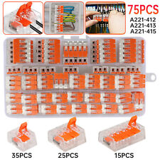 75Pcs 221-412 Lever Nut Compact Splicing Wire Connectors - 2/3/5 Conductor Set picture