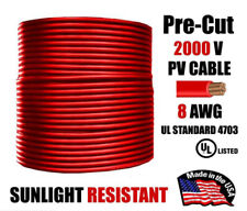 8 AWG Gauge PV Wire 1000/2000 Volt Pre-Cut 15-500 Ft Solar Installation RED picture
