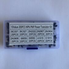 200pcs NPN PNP Transistor Assortment Kit Box BC337 BC327 2N2222 2N2907 2N3904 picture
