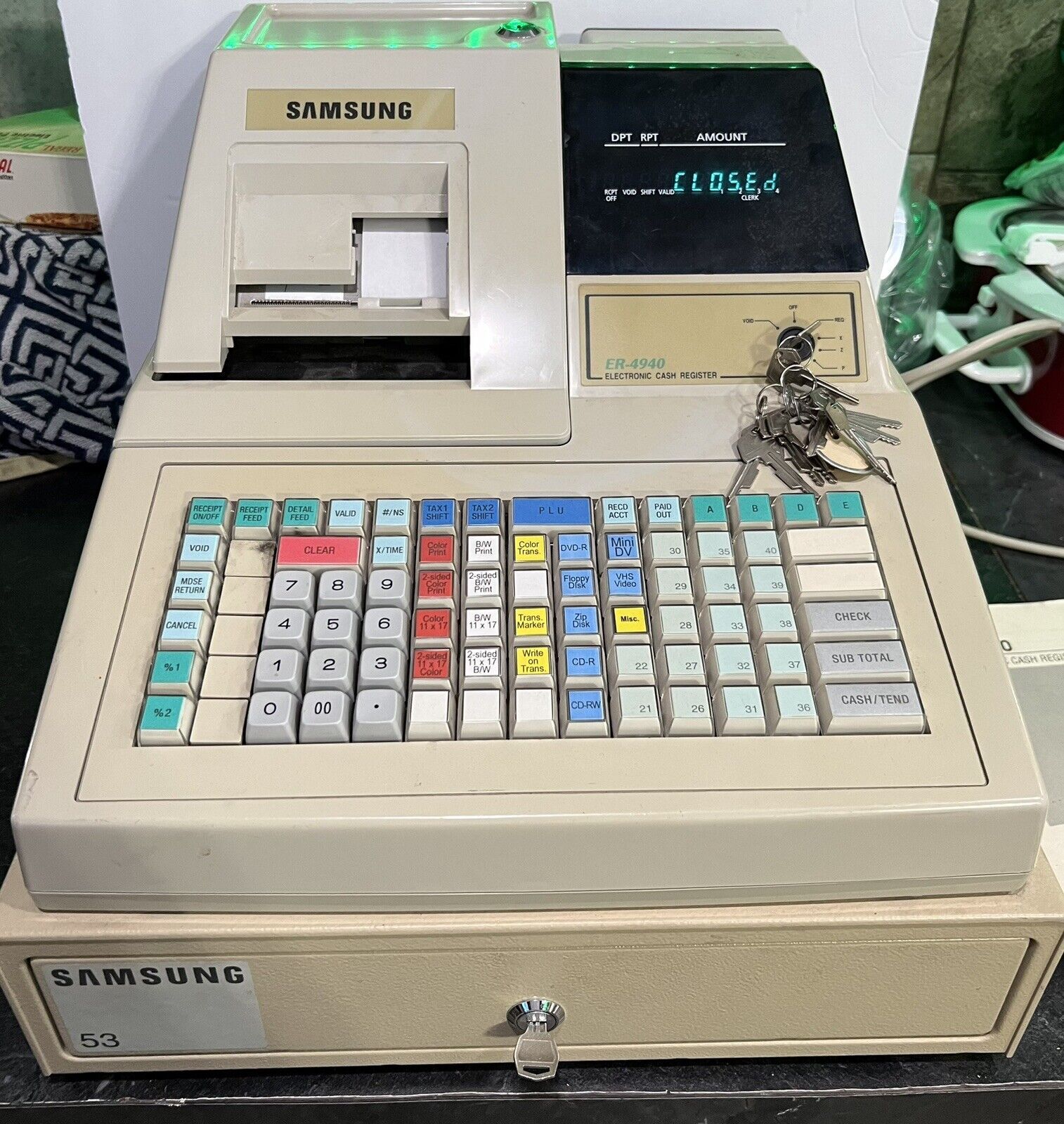 Samsung ER-4940 Electronic Cash Register With Operator’s Manual