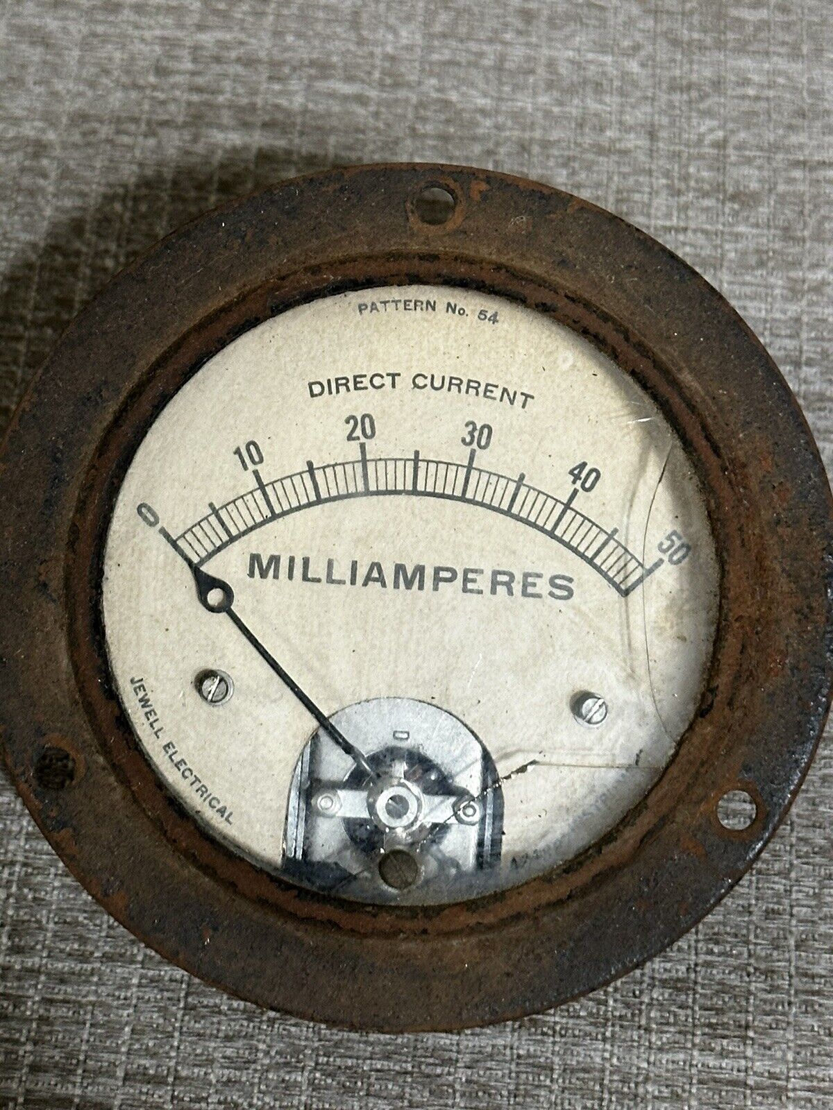 Vintage Meter Gauge Jewell Electrical Instrument Co. Milliamperes DC