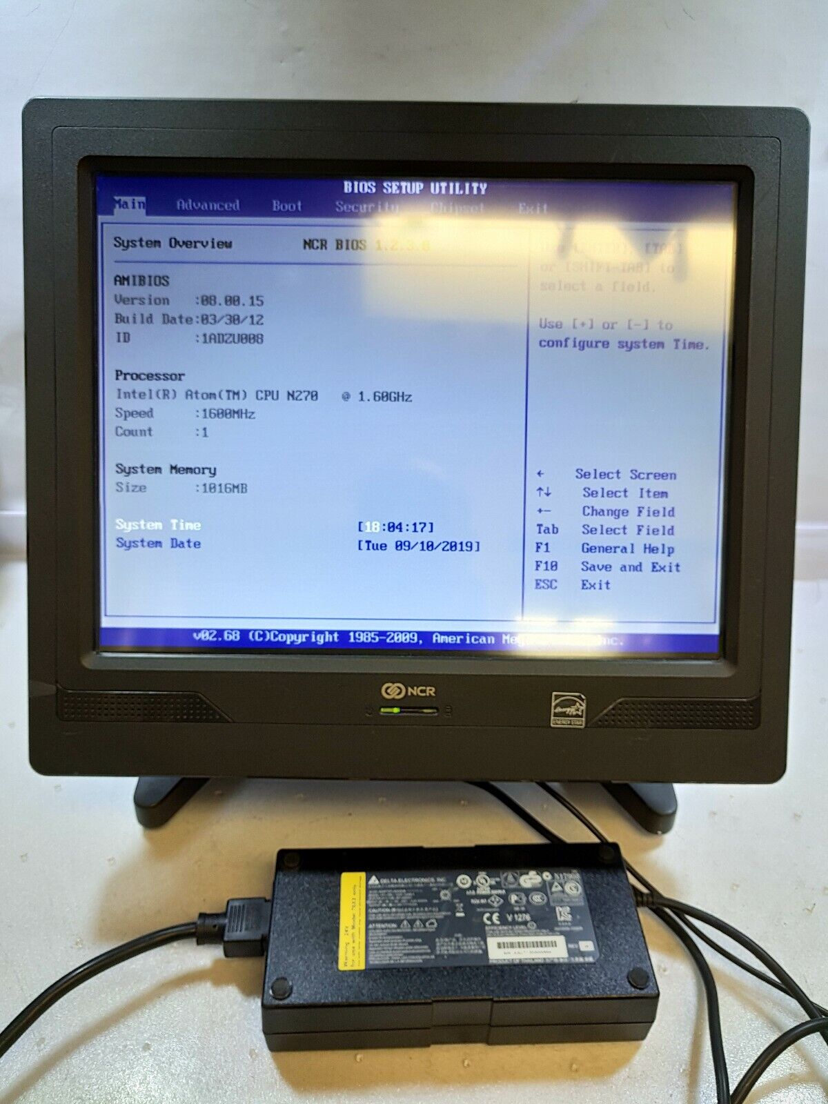  -NCR 7610-1000-8801 Touch screen POS terminal N270 CPU/1G Ram/AC /NO HDD