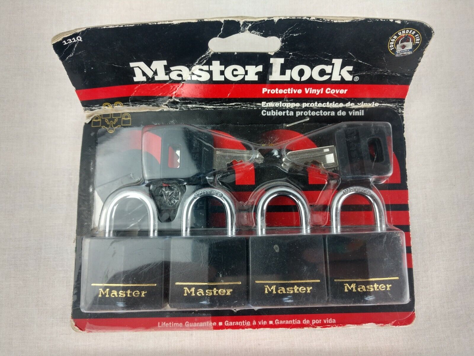 Vintage 1997 Master Lock Set of 4 Key Locks Black