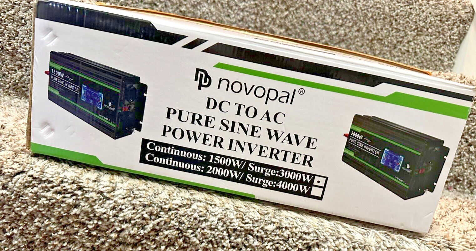 Novopal Inverter Pure Sine Wave-1500 Watt 12V DC to 110V/120V AC Converter